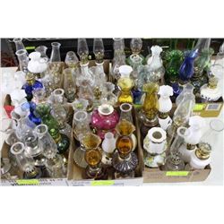 BOX OF VINTAGE LAMPS X7