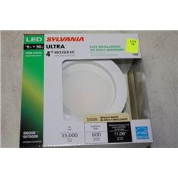 SYLVANIA 9WATT=50WATT 4" RECESSED LIGHT KIT