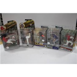 FIVE MCFARLANE BASEBALL FIGURES (CHASE VARIANTS)