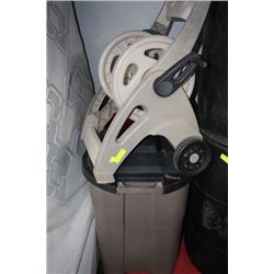 OUTDOOR RUBBERMAID GARBAGE CAN WITH LID SOLD WITH