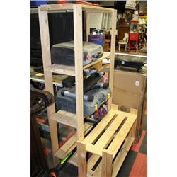 2 WOOD SHELVES