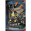 Image 1 : BIN OF ASSORTED HAND TOOLS INCLUDES SAWS,