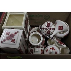 BOX OF UKRANIAN CERAMIC DISHES