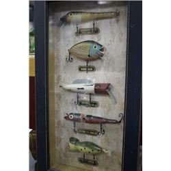 WOOD FRAMED FISHING FLY SHADOWBOX PICTURE
