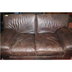 RUSTIC LEATHER LOVE SEAT