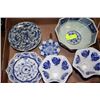 Image 1 : TRAY OF BLUE & WHITE ACCESSORY DISHES