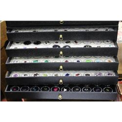 GEMSTONE DISPLAY CASE WITH 5 DRAWERS