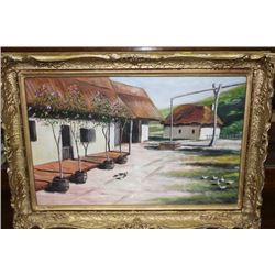 VINTAGE FRAMED OIL ON CANVAS PICTURE