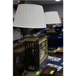 SET OF 2 BLANK & GOLD TRI-LITE LAMPS