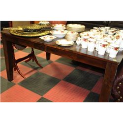 RUSTIC WOOD KITCHEN TABLE W BUTTERFLY LEAF