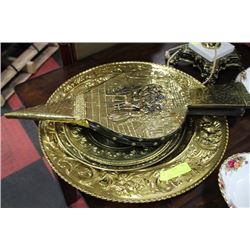 BELLOW 26" BRASS-WOOD-REPOUSSE-HAMMERED METAL