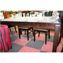 NEW KITCHEN TABLE W GLASS INSERT AND 2