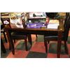 Image 1 : WOOD TONE KITCHEN TABLE W 3 LEATHERETTE SIDECHAIRS