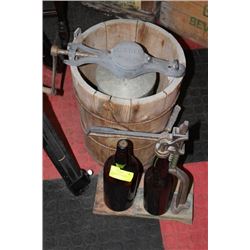 VINTAGE ICE CREAM MAKER & BOTTLE CAPPER