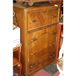 VINTAGE WOOD 4 DRAWER CHEST OF DRAWERS