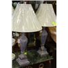 Image 1 : PAIR SILVERTONE DESIGNER LAMPS