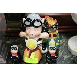 PIG COOKIE JAR W SALT AND PEPPER SHAKERS