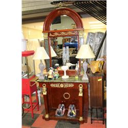 STONE TOP W GOLD TONE ACCENT HALL STAND