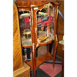 GOLD TONE TRIM DISPLAY CABINET NEEDS GLASS