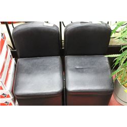 PAIR OF SMALL LEATHERETTE CHAIRS ON WHEELS X2