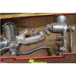 BOX OF TWO MEAT GRINDERS #2 & #10