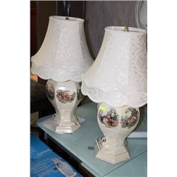 PAIR OF VINTAGE HANDPAINTED LAMPS