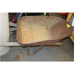 VINTAGE WHEELBARROW W/ STEEL WHEEL