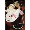 Image 1 : BABY CRADLE W STUFFED ANIMALS