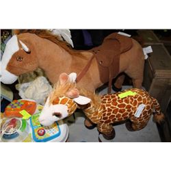 STUFFED DONKEY & GIRAFFE