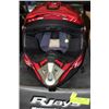 Image 1 : RJAYS MOTOCROSS HELMET, NEW, YOUTH SMALL RED/BLACK