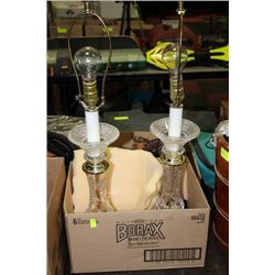 PAIROF PINWHEEL CRYSTAL LAMPS