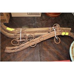 PAIR OF VINTAGE WOOD HORSE HARNESSES