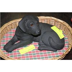 SANDCAST DOG ORNAMENT W BED