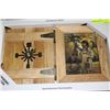 Image 1 : NEW NATIVE GIRL & PONY WOOD FRAMED CLOCK