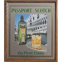 Advertising Mirror, Passport Scotch - Go First Class, Poster