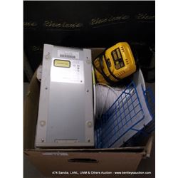 BOX: DEWALT CHARGE, CD ROM, WIRE, MISCELLANEOUS