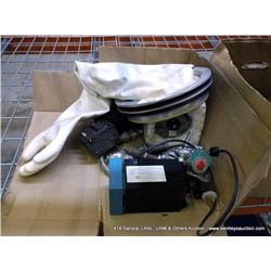 BOX: RUBBER GLOVES, ELECTRIC PARTS