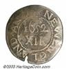 Image 1 : 1652 SHILNG Oak Tree Shilling Fine 15 Cracked Planchet, Uncertified.