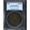 Image 1 : 1723 2PENCE Rosa Americana Twopence AU55 PCGS.