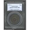 Image 1 : 1767-A 9DEN French Colonies Copper Sou, RF Counterstamp VF35 PCGS.