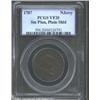 Image 1 : 1787 COPPER New Jersey Copper, Small Planchet, Plain Shield VF20 PCGS.