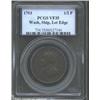 Image 1 : 1793 1/2P Washington Ship Halfpenny, Copper, Lettered Edge VF35 PCGS.
