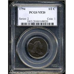 1794 1/2 C VF20 PCGS.