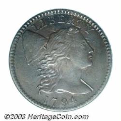 1794 1C Head of 1795 AU55 PCGS.