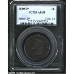 1810/09 1C AU55 PCGS.