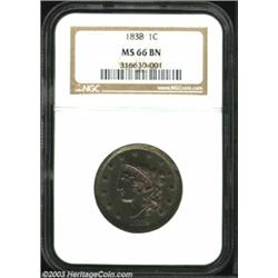 1838 1C MS66 Brown NGC.