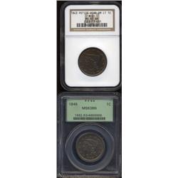 1845 MS63 Brown PCGS,