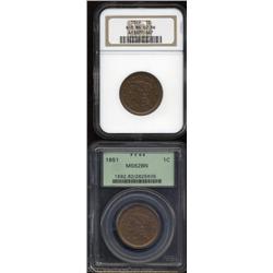 1851 MS62 Brown PCGS,