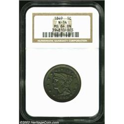 1849 1C MS64 Brown NGC.