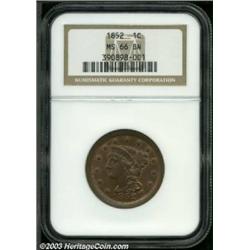 1852 1C MS66 Brown NGC.